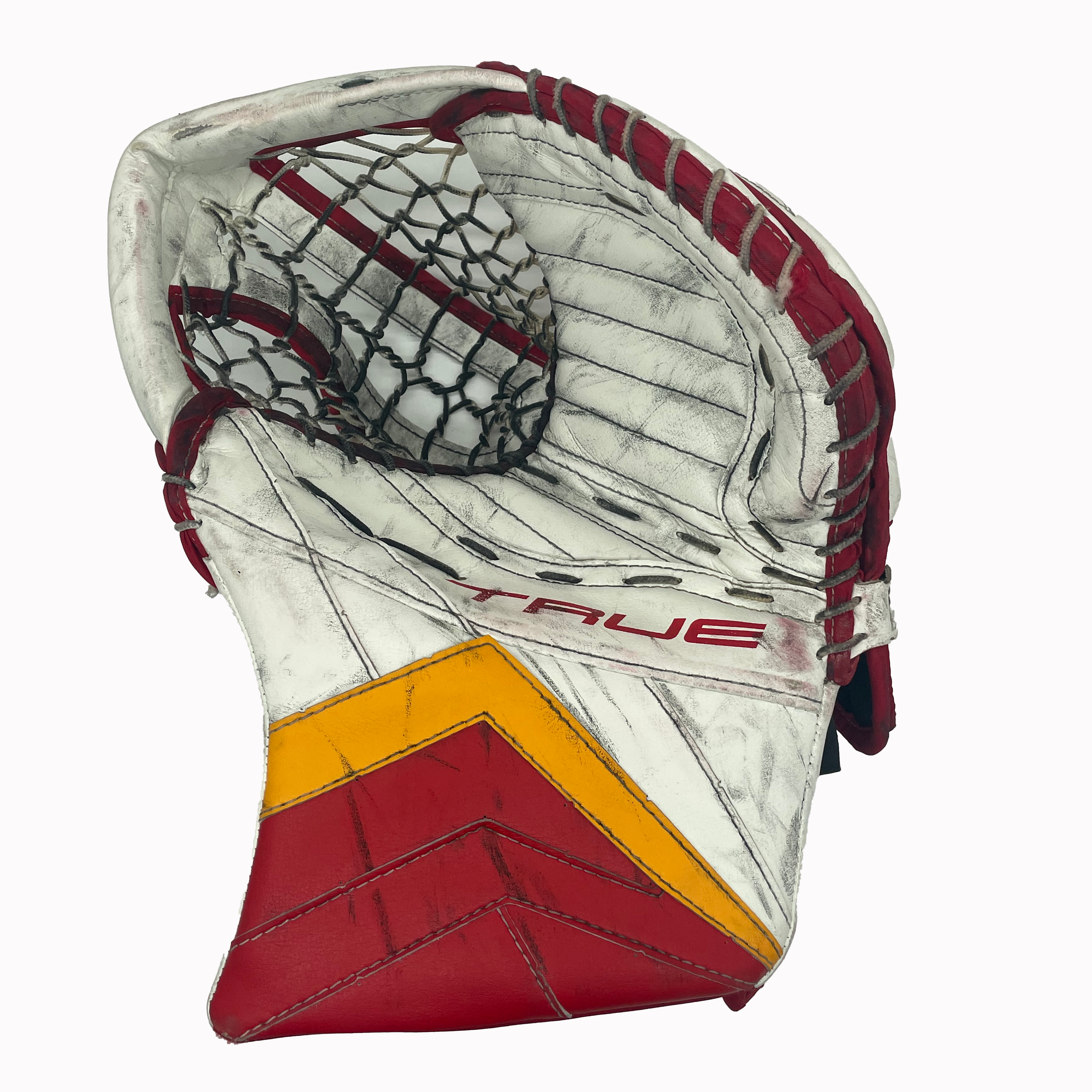True Catalyst PX3 - Gant de gardien de but Pro Stock d'occasion (rouge/blanc/jaune)